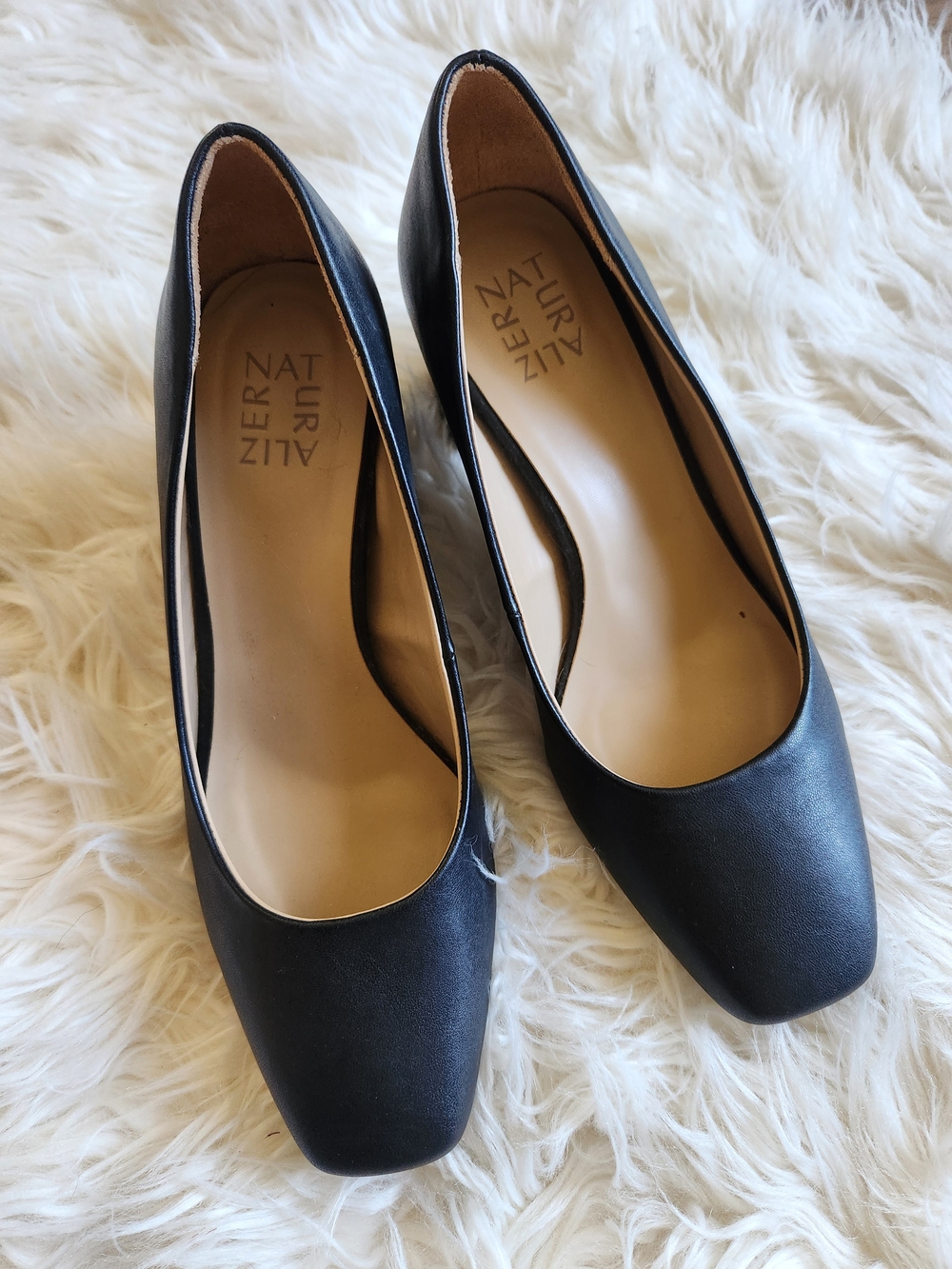 Naturalizer Black Square-Toe Heels
